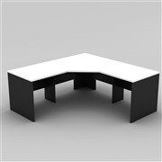 OM CORNER WORKSTATION W1800 x W1800 x D700 x H720MM WHITE CHARCOAL
