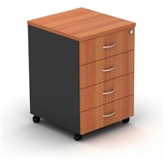 OM MOBILE PEDESTAL 4 Stationery Drawers Cherry Charcoal
