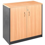 OM STATIONERY CUPBOARD W900 x D450 x H720mm Beech Charcoal