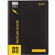 QUILL LECTURE BOOK 70GSM PP A4 BLACK 140 PAGES