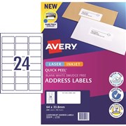 AVERY SURE FEED LABELS LASER 64 X 338MM WHITE PACK OF 240