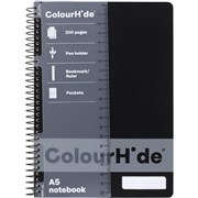 COLOURHIDE NOTEBOOK A5 200 PAGE PP COVER BLACK