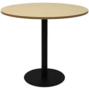 RAPIDLINE ESTILLO DISC BASE ROUND TABLE 1200D X 755MMH OAK TOP BLACK BASE