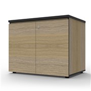 Infinity Swing 2 Door Storage Cupboard 730Hx900Wx600mmD Natural Oak with Black Edge