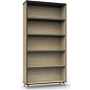 Rapid Infinity Bookcase 1800Hx900Wx315mmD 4 Shelf Natural Oak with Black Edge