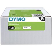DYMO D1 LABEL CASSETTE TAPE 12MM x 7M BLACK ON WHITE VALUE PACK OF 10
