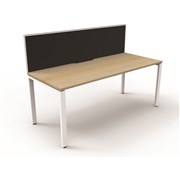 Deluxe Profile Desk With Screen 1200Wx750D Oak Top White Frame