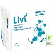 LIVI ESSENTIALS TOILET PAPER INTERLEAVED 2 PLY 250SHT CTN36 1006