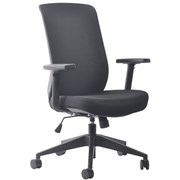 MONDO GENE FABRIC BACK OFFICE CHAIR WITH ARMS BLACK FABRIC BACK AND SEAT