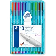 STAEDTLER TRIPLUS GEL PENS ASSORTED WALLET OF 10
