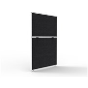 SHUSH 30 DESK DIVIDER SCREENS 1200Hx750W WHITE FRAME BLACK PINNABLE FABRIC