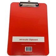 STAT CLIPBOARD A4 ACRYLIC RED