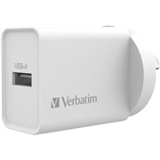 VERBATIM SINGLE USB PORT CHARGER 24A WHITE