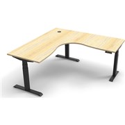 RAPIDLINE BOOST PLUS CORNER WORKSTATION 1800WX750DX1270MMH OAK TOP BLACK LEGS