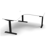 RAPIDLINE BOOST PLUS CORNER WORKSTATION 1800WX750DX1270MMH WHITE TOP BLACK LEGS