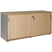 RAPIDLINE CREDENZA SLIDING DOORS 1200WX450DX730MMH OAK AND IRONSTONE