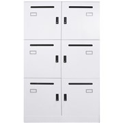 RAPIDLINE GO OFFICE LOCKER 6 LOCKABLE COMPARTMENTS 800W X 486 X 1375MMH WHITE CHINA