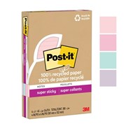 POSTIT 4621R4SSNRP LINED RULED SUPER STICKY 101X152MM WONDERLUST NOTES PASTELS PK4