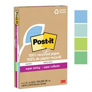 POSTIT 4621R4SST LINED RULED SUPER STICKY 101X152MM OASIS NOTES PK4