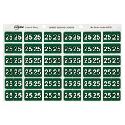 AVERY SIDE TAB YEAR 25 CODING LABELS 25X38MM DARK GREEN PK180