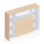 RAPIDLINE CASA SHELVING AND STORAGE UNIT 1800W X 400D X 1250MMH OAK AND WHITE