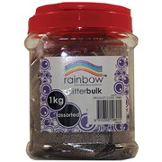 RAINBOW GLITTER BULK 1KG JAR ASSORTED