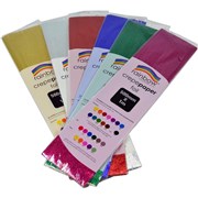 PAPER FOIL CREPE RAINBOW 500 MM X 1M ASSORTED COLOURS PK6