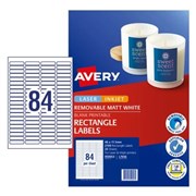 AVERY LASER LABELS WHITE L7656 46X1111MM 84UP 2100 LABELS PK25