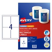 AVERY 959151 L7169REV LABEL 991X139MM 4 UP PACK 25 SHT