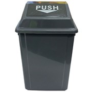 CLEANLINK RUBBISH BIN WITH BULLET LID 60L GREY