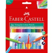FABERCASTELL TRIANGULAR PENCILS COLOURED ASSORTED 24s