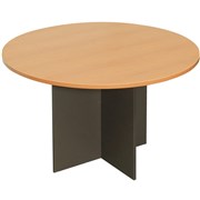 Rapid Worker Meeting Table 900 Diameter Round Top Beech  Ironstone base