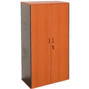 Rapid Worker Full Door Stationery Cupboard 1800Hx900W x450D Cherry and Ironstone