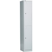 Go Steel Storage Locker Two Door 1830Hx305Wx455mmD Silver Grey
