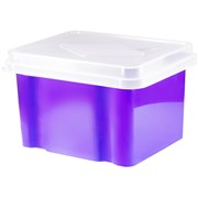 ITALPLAST STORAGE FILE BOX GRAPE BASE CLEAR LID 32L