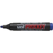 UNI PROCKEY PERMANENT MARKER CHISEL TIP BLUE BOX OF 12