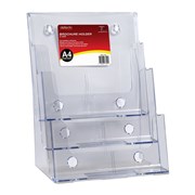 DEFLECTO BROCHURE HOLDER A4 3 TIER FREE STANDING AND WALL MOUNT