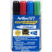 ARTLINE 577 WHITEBOARD MARKERS WLT4 DRYSAFE MEDIUM BULLET WALLET OF 4 WLT4