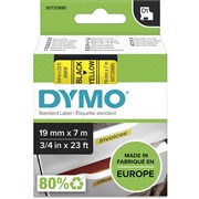 DYMO D1 LABEL CASSETTE TAPE 19mmx7m BLACK ON YELLOW SD45808