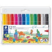 STAEDTLER NORIS CLUB MARKERS JUMBO ASSORTED COLOURING TEXTAS WLT12