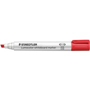 STAEDTLER LUMOCOLOUR CHISEL TIP WHITEBOARD MARKER RED PK10