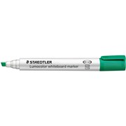 STAEDTLER LUMOCOLOUR CHISEL TIP WHITEBOARD MARKER GREEN PK10