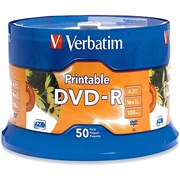 DVDR 47GB WHITE INKJET PRINTABLE 50PK VERBATIM SPN50