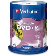DVDR 47GB White Inkjet Printable 100 VERBATIM SP100
