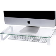 ESSELTE GLASS MONITOR STAND 60CM WHITE LEGS