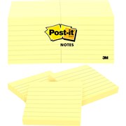 POSTIT NOTES YELLOW LINED 6306PK 76X76MM 70007062261 PK6