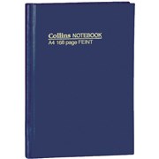 A4 SHORT NOTEBOOK FEINT 168 PAGE COLLINS HARD COVER BLUE DEB 05800