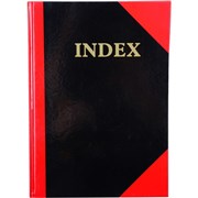 RED AND BLACK NOTEBOOK GLOSS COVER A4 100 LEAF INDEXED CUMBERLAND