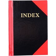 RED AND BLACK NOTEBOOK GLOSS COVER A7 100 LEAF INDEXED CUMBERLAND