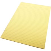 QUILL A4 70LF COLOUR BOND PADS YELLOW RULED
